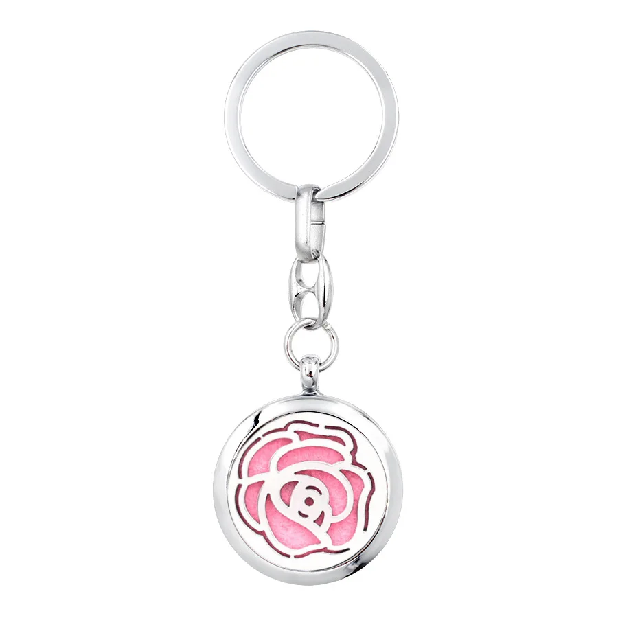 3 Styles 30MM Silver Screw Aromatherapy/Essential Oils Diffuser Locket Keychains Alloy Car Keyrings Pendant(10 pads) | Украшения и