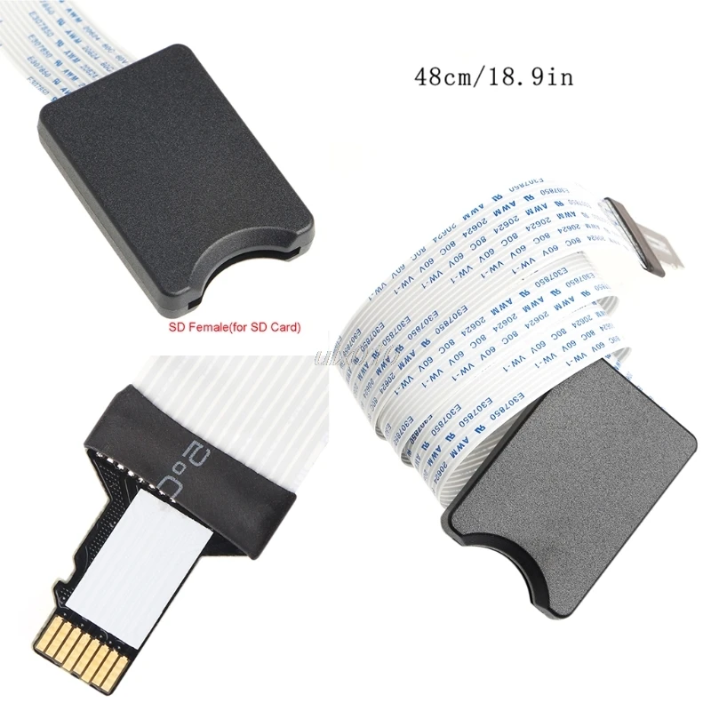 TF Micro SD к SDHC SDXC гибкий Удлинительный кабель для автомобиля GPS TV 48/60 см Новый July1