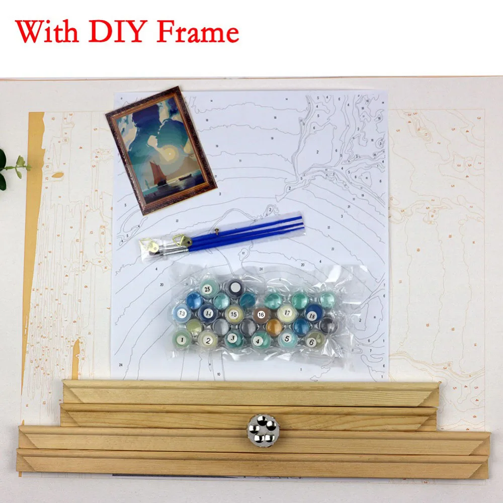 Поцелуи Любовника Масляной Живописи По Номерам На Холсте DIY Ручная Роспись