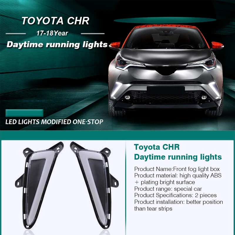 Hlxg автомобильный мигающий 2 шт. для Toyota CHR 2017 2018 Светодиодный дневной ходовой