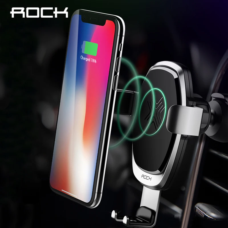 ROCK 10 W автомобильное крепление Qi Беспроводной Зарядное устройство для iPhone X 8 плюс