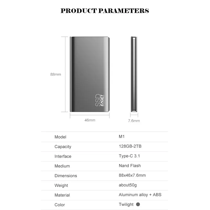EAGET M1 Новое поступление Портативный SSD USB 3,0 128 ГБ 256 512 1 ТБ внешний твердотельный накопитель лучший подарок для бизнесменов