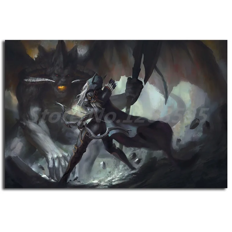 Холщовые плакаты с принтом Dark Elf картина на стену декоративная Современное