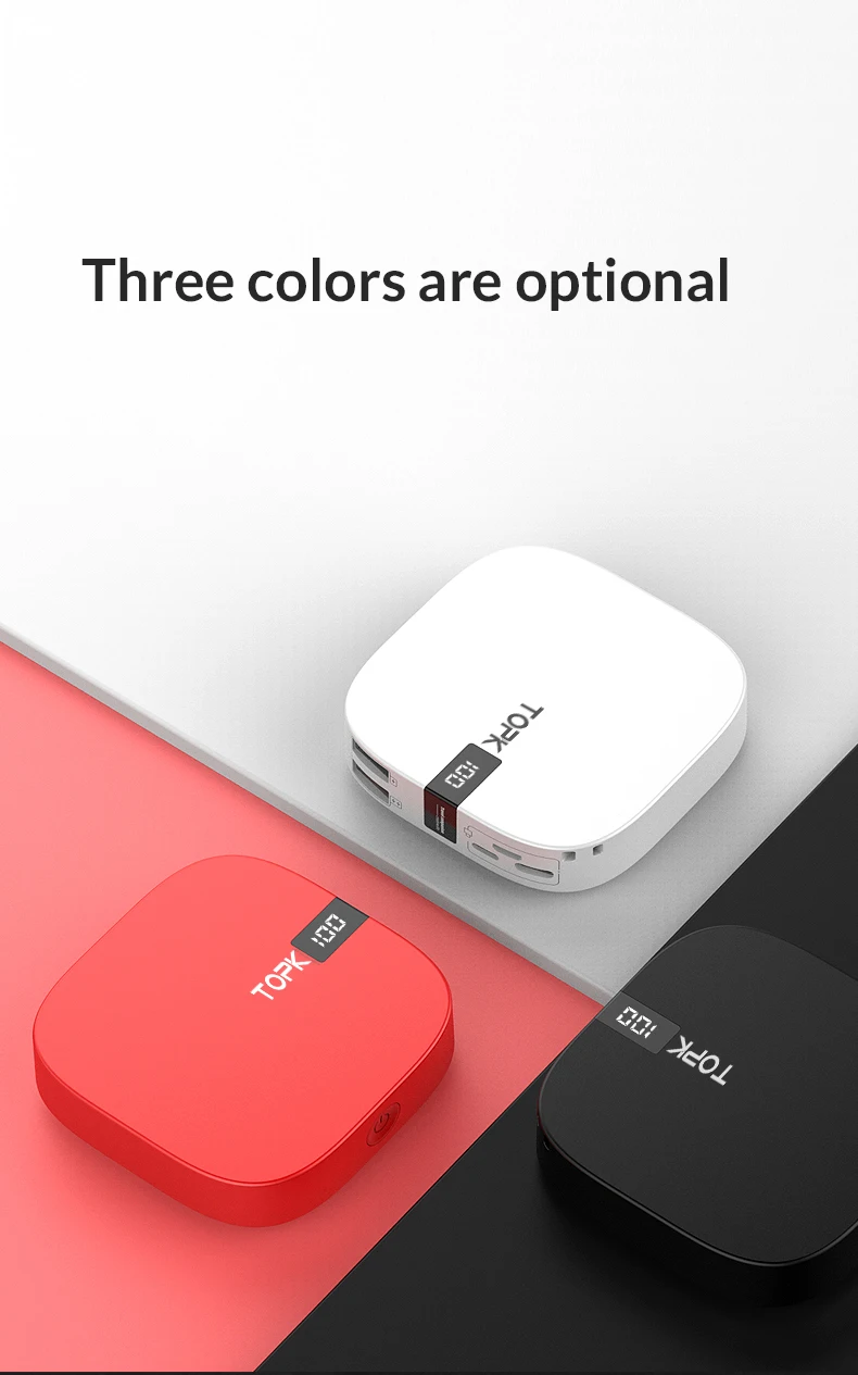 TOPK mi ni power Bank 10000 мАч Зарядное устройство, портативное зарядное устройство, внешний аккумулятор, двойной USB зарядное устройство, повербанк для iPhone Xiaomi mi 9