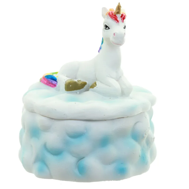 Collectible Rainbow Unicorn Cloud Trinket Box Fairy Horse Jewel Case Jewellery Keepsake with Fairytale Lid | Дом и сад