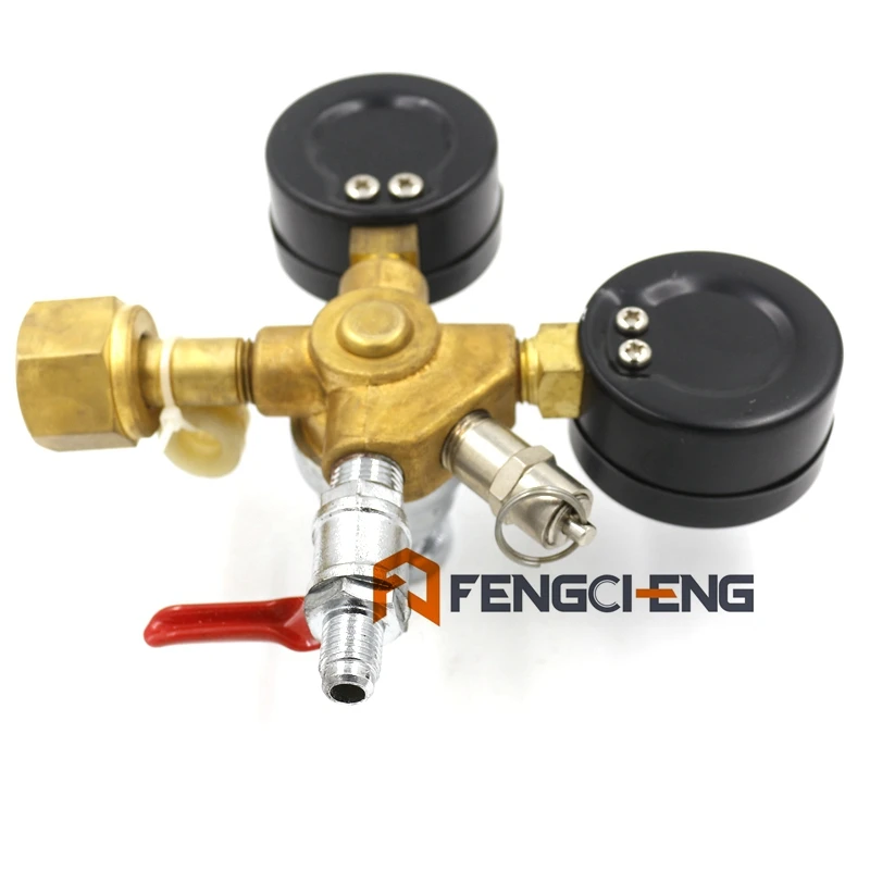 CO2 двойной калибровочный регулятор с 1/4 &quotMFL контрольный клапан Homebrew 0 ~ 2000psi 60psi