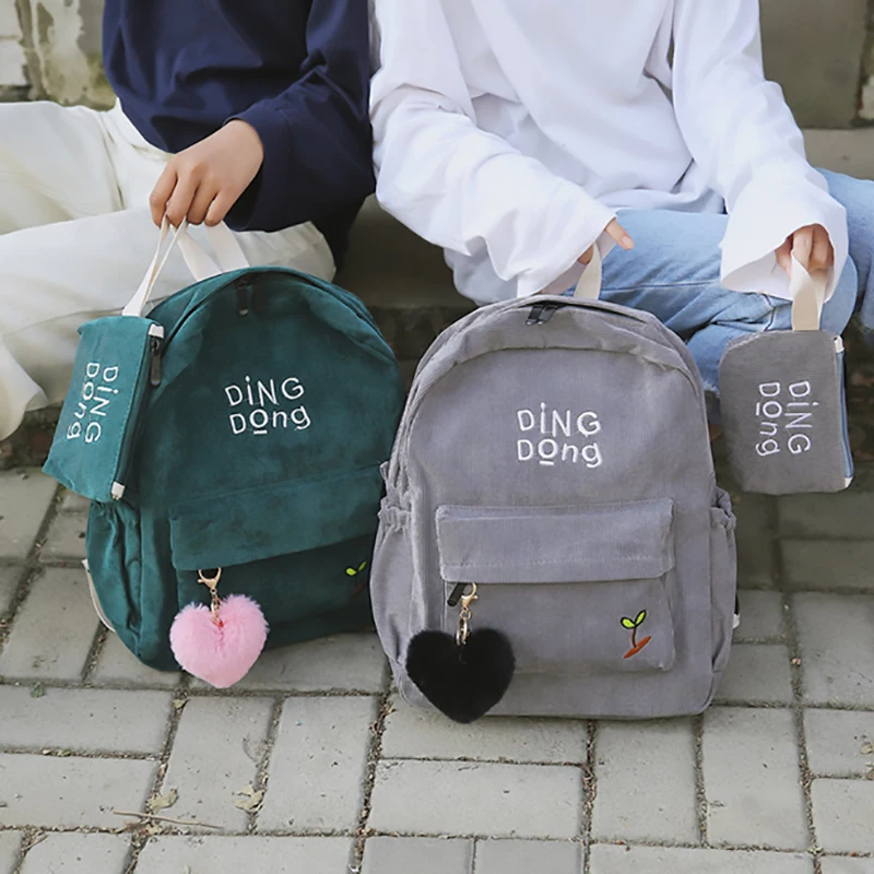 2019 женский рюкзак Новый вельветовый Повседневный Универсальный наплечный