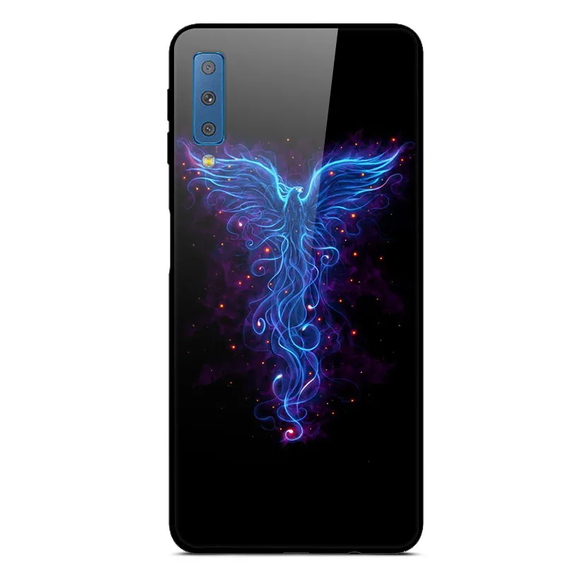 Чехол из закаленного стекла для samsung A7 чехол модная задняя крышка для samsung Galaxy A7 чехол для телефона s A 7 A750F роскошный чехол - Цвет: 30