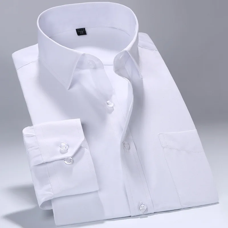 Мужские деловые однобортные хлопковые рубашки с воротником-стойкой Camisa мягкие