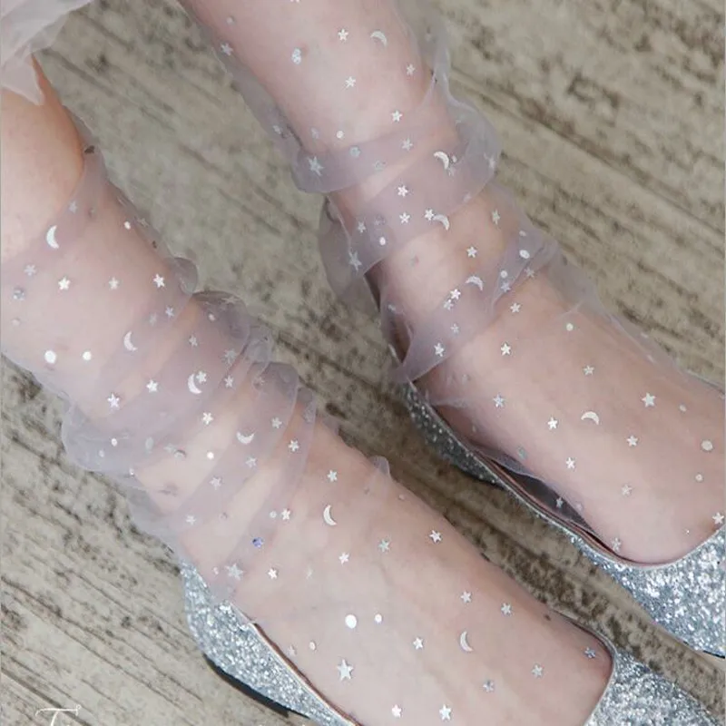 2019 новый сезон весна-лето тонкий срез в трубке прозрачной сетки пряжи Носки