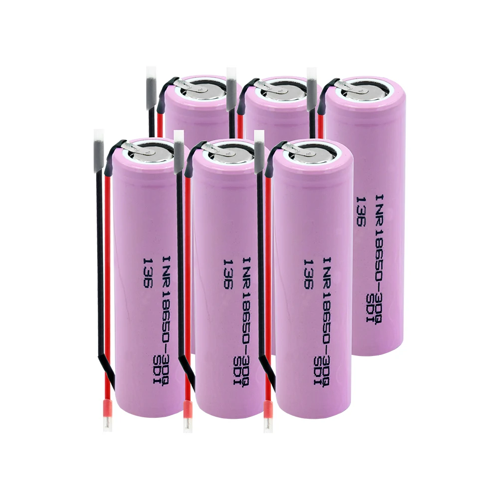 INR18650 30A разряд Li ion 18650 30Q перезаряжаемые батареи 3 7 v литиевые 3000mAh батарея + DIY