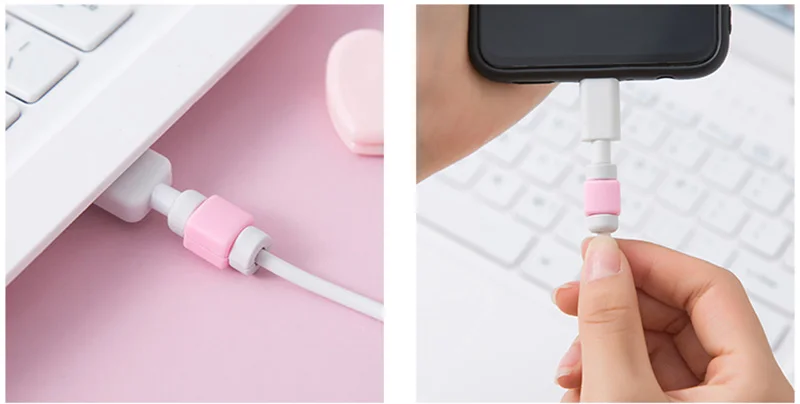 Силиконовый USB кабель протектор наушников провода шнур Защитная крышка данных зарядное устройство линия защитный рукав для Apple iphone 6 7 8 plus