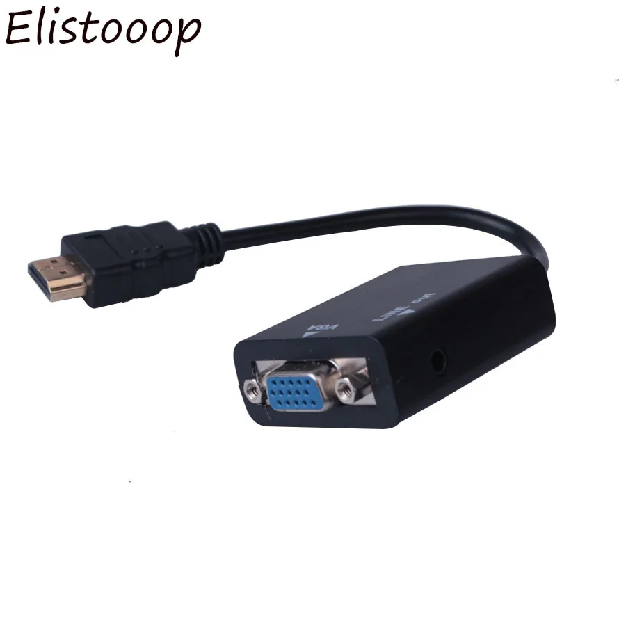 Elistooop 1080P HDMI штекер на VGA гнездо кабель видео конвертер адаптер HD преобразователь
