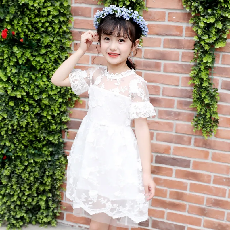 Платье для девочек новинка 2018 летнее кружевное платье принцессы детская одежда