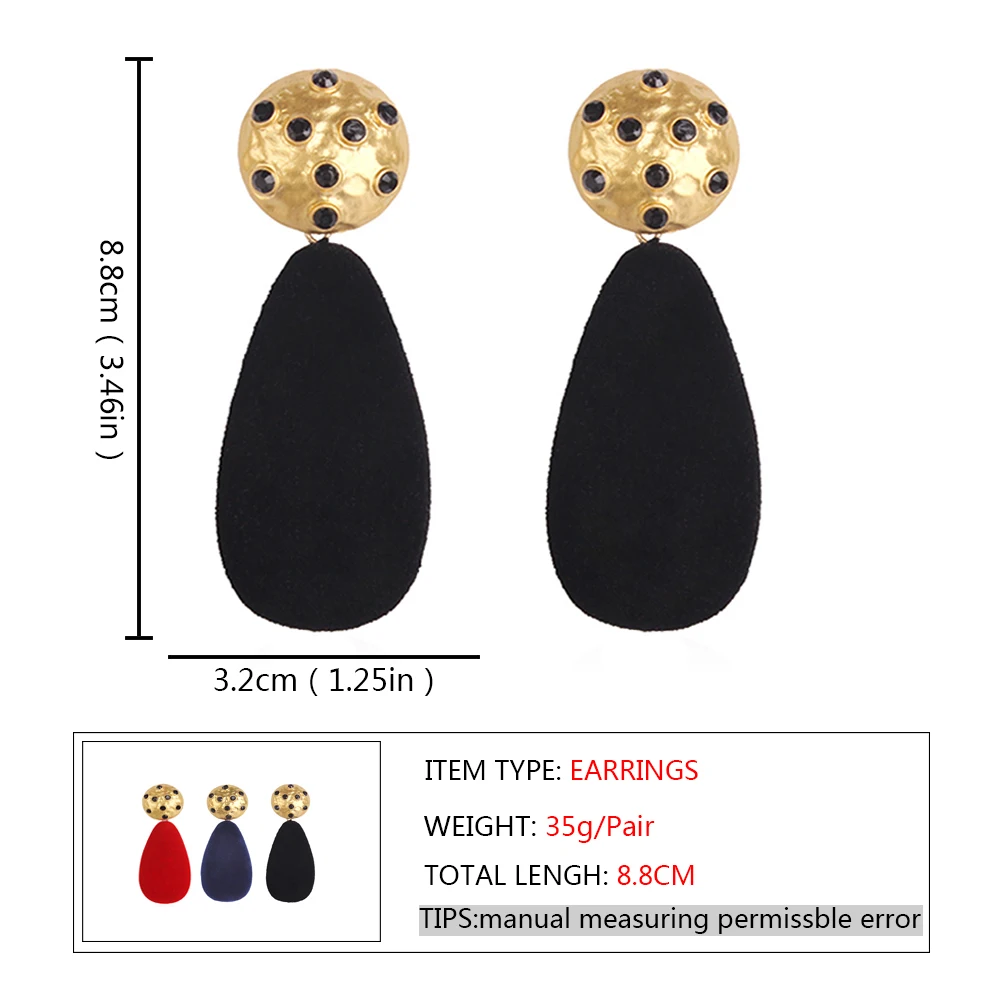 QiHit ZA Boho Metal Crystal Drop Earrings For Women Vintage Geometric Gold Color Dangle Statement Earring Wedding Jewelry | Украшения и