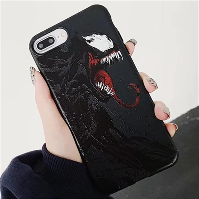 Newest Hot American Comics Venom Soft Silicon Cover Case for Iphone 6 7 6S 7plus 8 8plus XR XSMax Marvel 3D Relief Phone Coque |