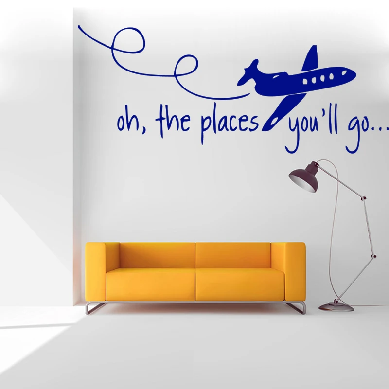 D214 OH места YOU'LL GO Dr Seuss детские настенные наклейки для охоты виниловые