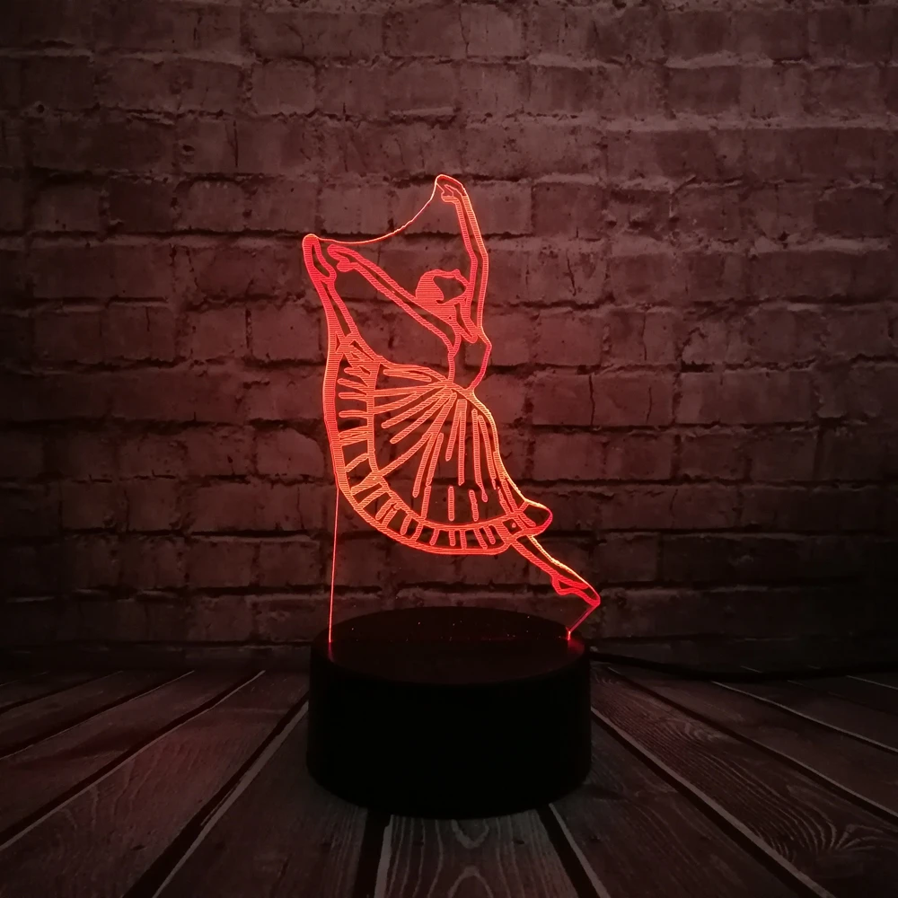 Новинка современный танцор для танцев леди 3D лампа ночник USB светодиодный