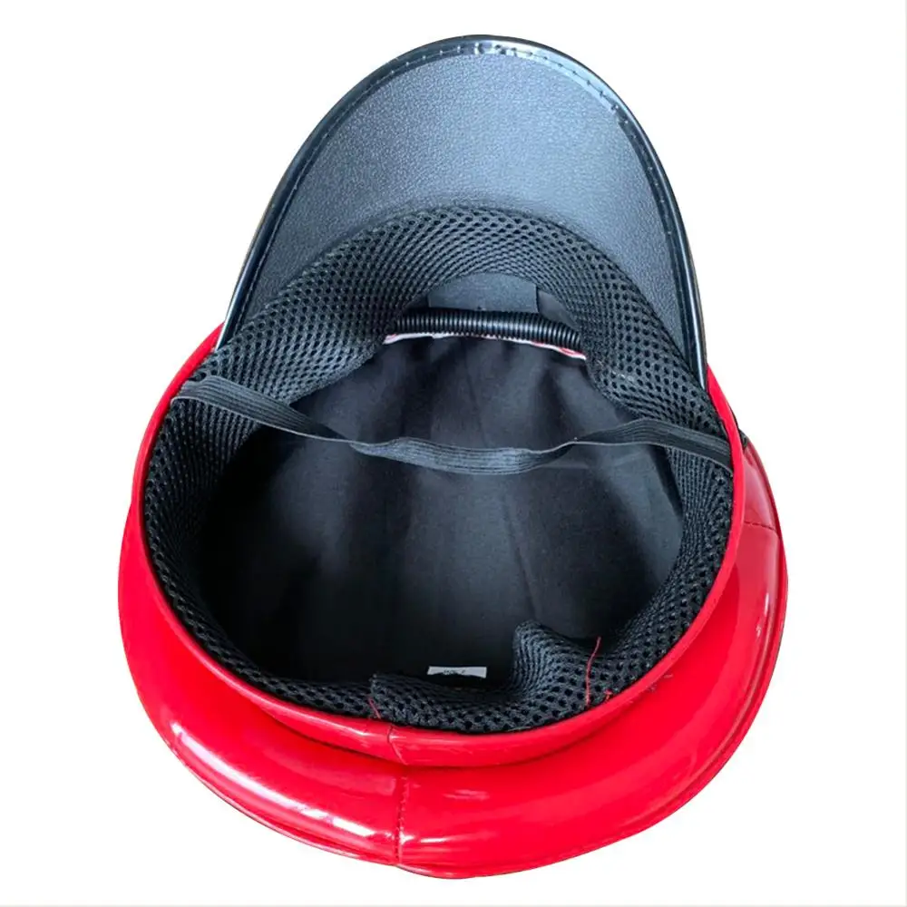 Кепка из искусственной кожи в стиле милитари Красная шапка для выступлений