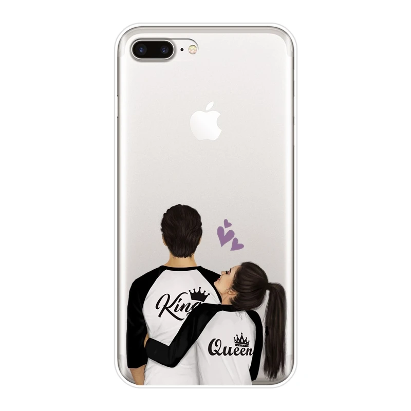 No.2 Силиконовый чехол для телефона iPhone X, XR, XS, MAX, 8, 7, 6 S, 6 S, пара, любовь, сердце, мультяшная девушка, мягкая задняя крышка для iPhone 8, 7, 6 S, 6 S Plus - Цвет: No.2