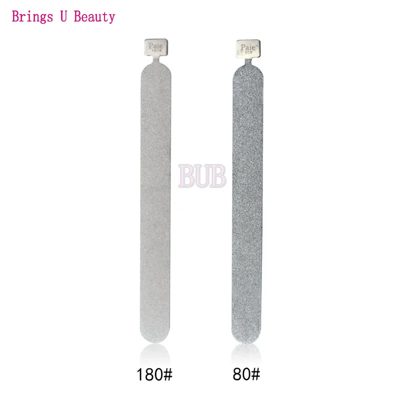 1 шт. двухсторонняя пилка для ногтей из нержавеющей стали буфер с зернистостью #80