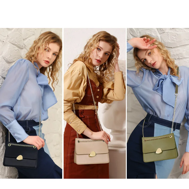 2019 New Organ Bag Fashion Brand Luxury Design Chain Female Shoulder Genuine Leather Women's Small Crossbody Girl | Багаж и сумки