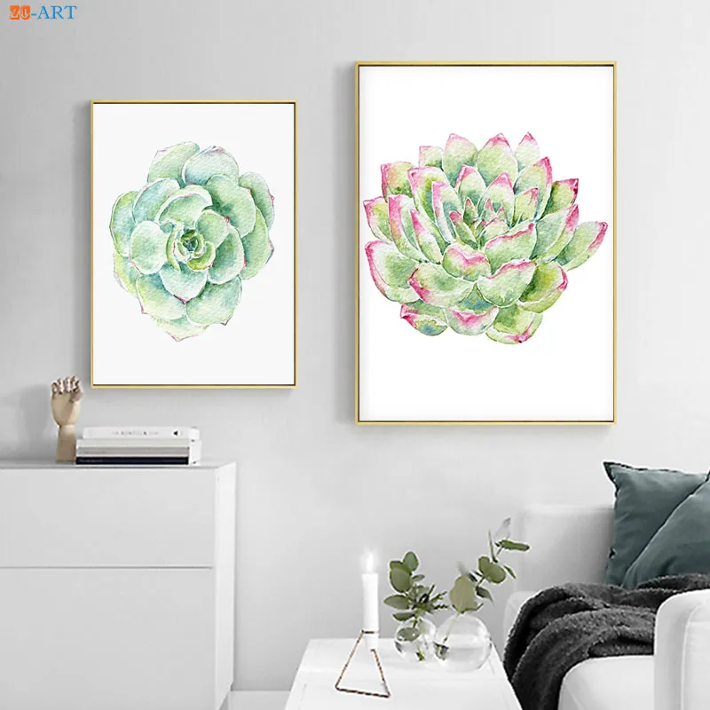Фиолетовый суккулентный Печатный постер минималистичный настенный