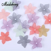 22mm acrylic five petaled frosted flower beads for jewelry making dull polish home diy earring hair decoration accessories