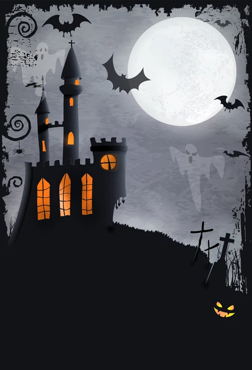 2016 новое поступление Хэллоуин Фото фоны мрачный замок летучая мышь фото фон для Хэллоуина вечеринки искусство