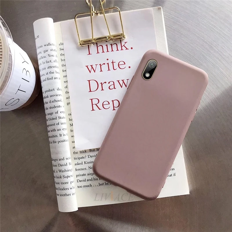 Силиконовый чехол ярких цветов для huawei y5, матовая милая мягкая задняя крышка из ТПУ для huawei honor 8s 8c, чехол - Цвет: coffee