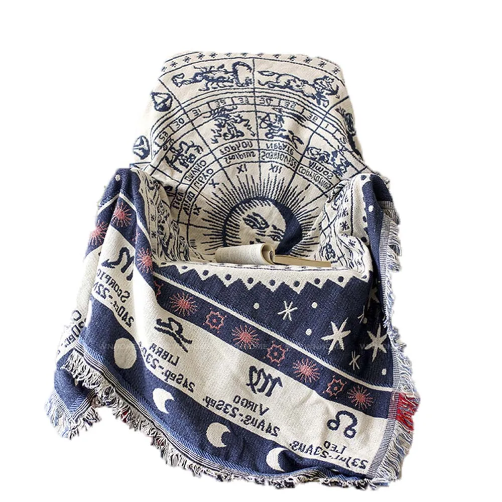 Богемное Хлопковое трикотажное одеяло на кровать мягкое полотенце для