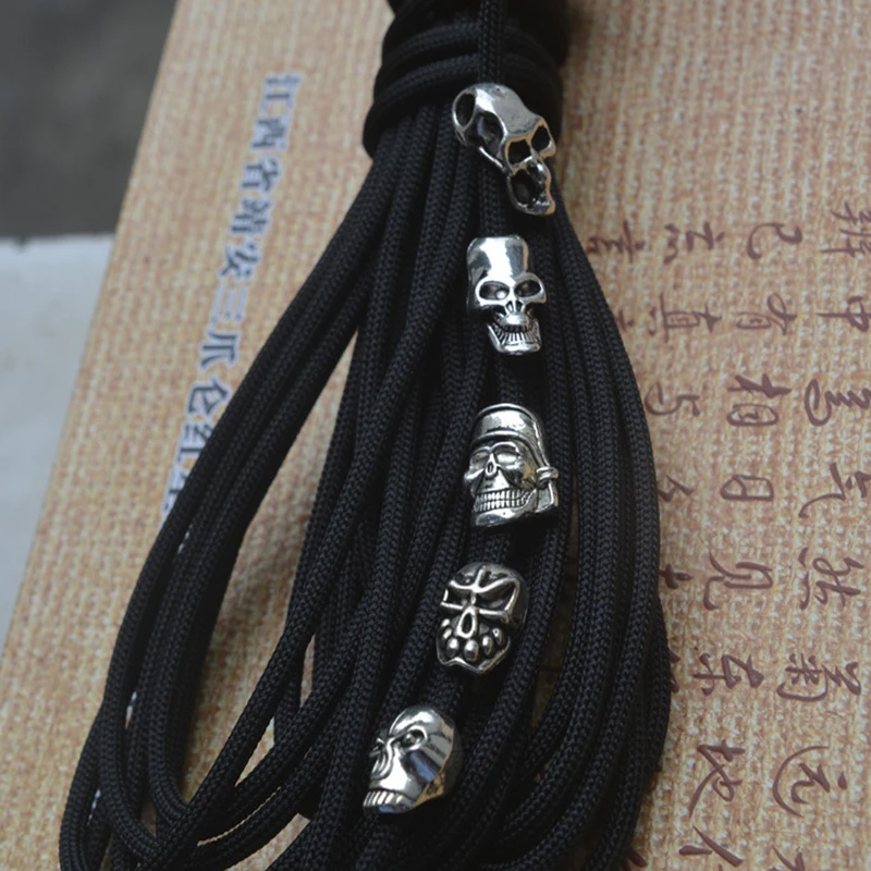 10psc/лот брелок кольцо Пряжка Открытый Paracord аксессуары Подвеска Металл Череп