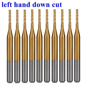 10 шт. 3,175x1,2x7 мм, титановая левосторонняя режущая насадка для кукурузных зубов, фреза для печатных плат, Концевая фреза