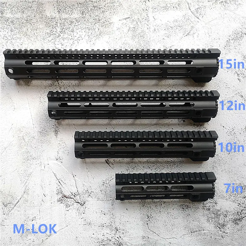 Высокое качество AR-15 M4 MLOK 7, 10, 12, 15 дюймов Тонкий бесплатный поплавок ствольная накладка Пикатинни железнодорожное крепление кронштейн