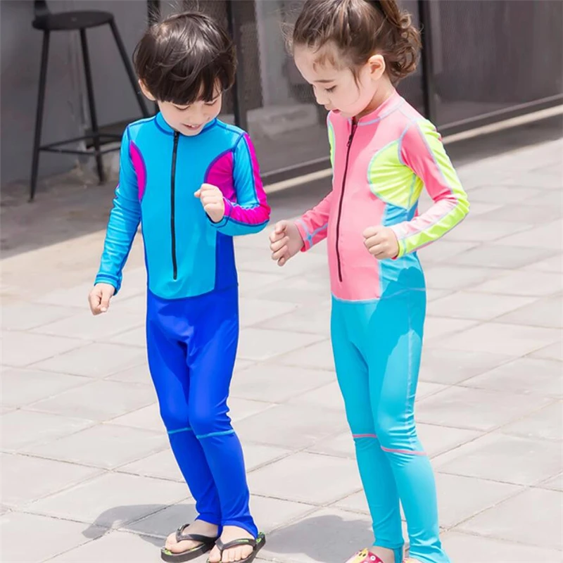 Детский купальник 2020 с длинным рукавом для девочек и мальчиков детский купальный