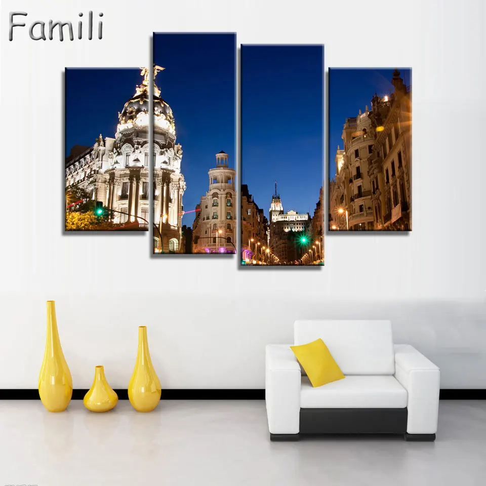 4Pieces/set Spain Modern Printed Home For Living Room Painting On Canvas Wall Arts Picture Decor Artworks wall art canvas | Дом и сад