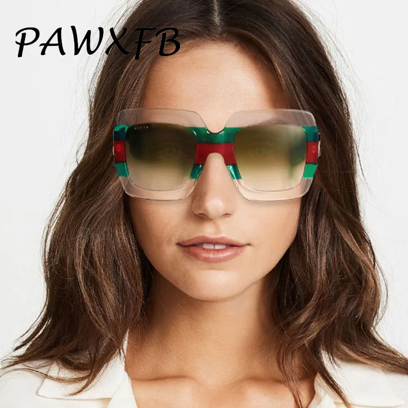 PAWXFB Роскошные итальянские брендовые негабаритные Квадратные Солнцезащитные