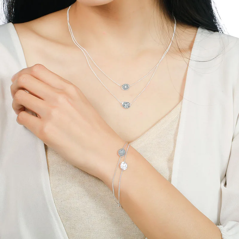 Sa silverage Романтический стерлингового серебра 925 двухэтажные Цепи Ювелирные