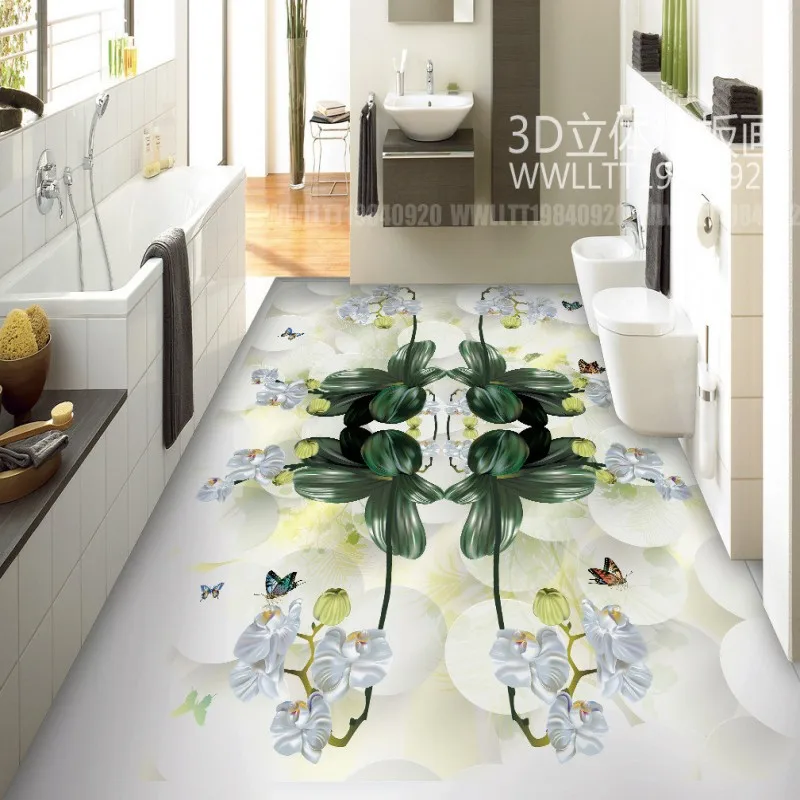 Бесплатная доставка на заказ самоклеящиеся украшения дома пол утолщенной лобби