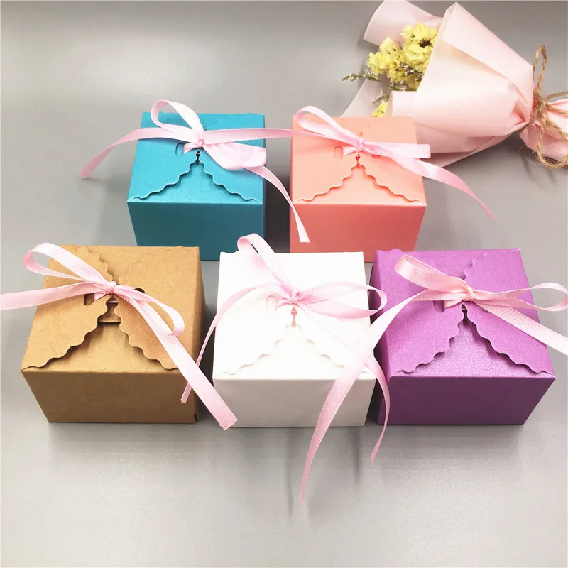 

12Pcs/Lot Multi-color Lace Paper Cardboard Box for Jewelry/ Weeding Candy/ Valentine's Day Charm Gifts Carrying Packaging Boxes