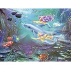 GLymg 5d алмазная картина Русалка в стране чудес под морем Сделай Сам Алмазная вышивка ручная роспись Алмазная настенная художественная Декор