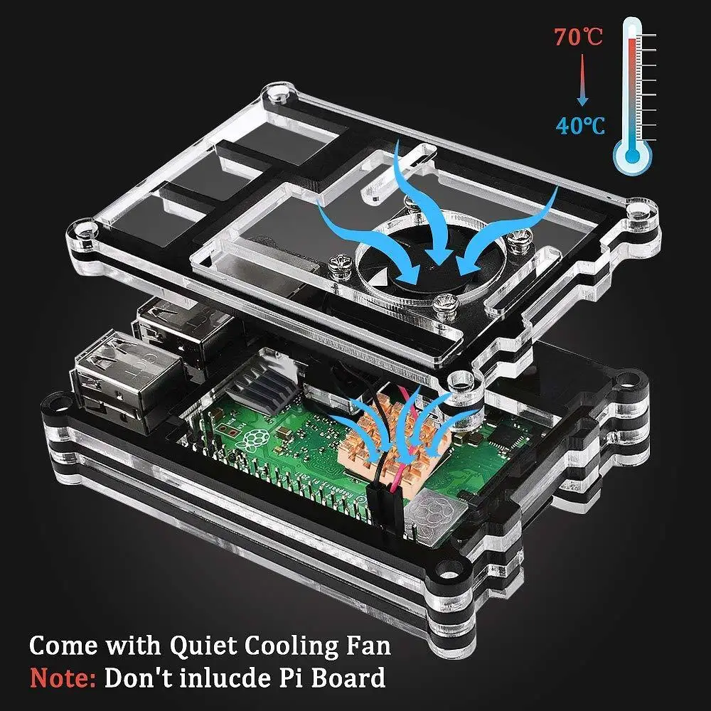 Чехол для Raspberry Pi 3 теплоотвод вентилятор кабель телефона теплоотвод/охлаждающий