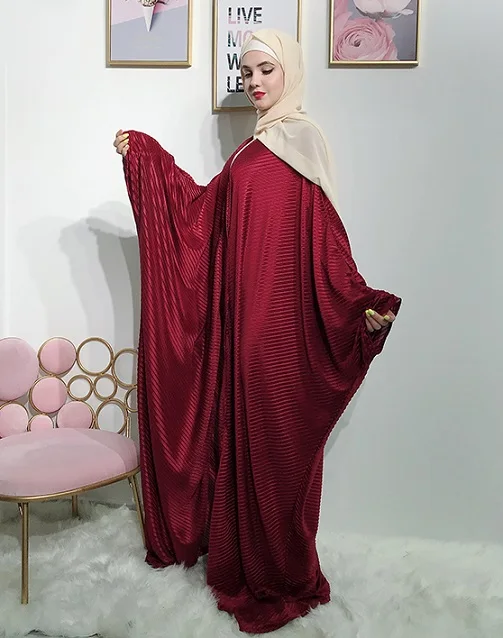 wine red abaya Абаи кимоно Дубай исламский, мусульманский платье хиджаб Абаи s для Женский Восточный халат из марокена молитва Ислам ic Костюмы Robe Femme мусульманских - Цвет: wine red abaya