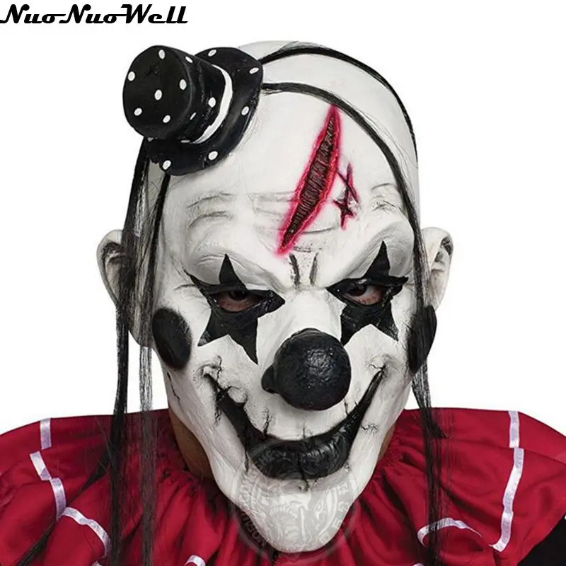 Уродливые ужасающие сломанные маски белые лица Хэллоуин клоун гротесков маска