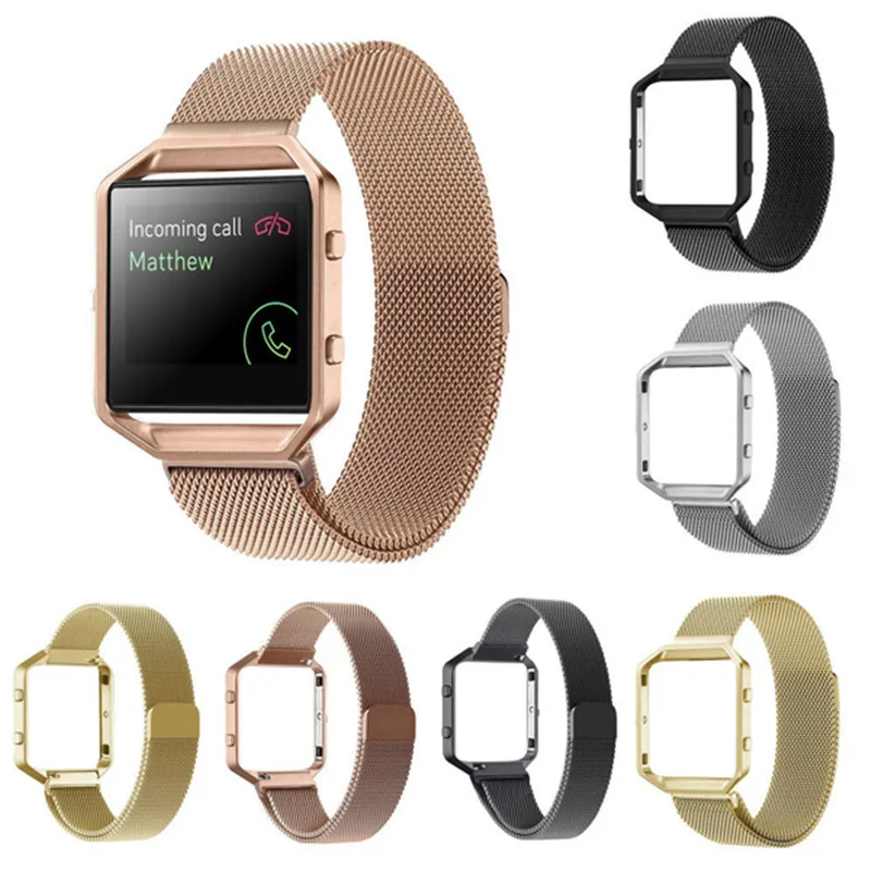 Миланская петля часы браслет из нержавеющей стали Магнитный Браслет для Fitbit Blaze