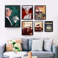 cartoon figures cook chef canvas painting nordic home decoration art poster modular wall pictures for kitchen living room decor