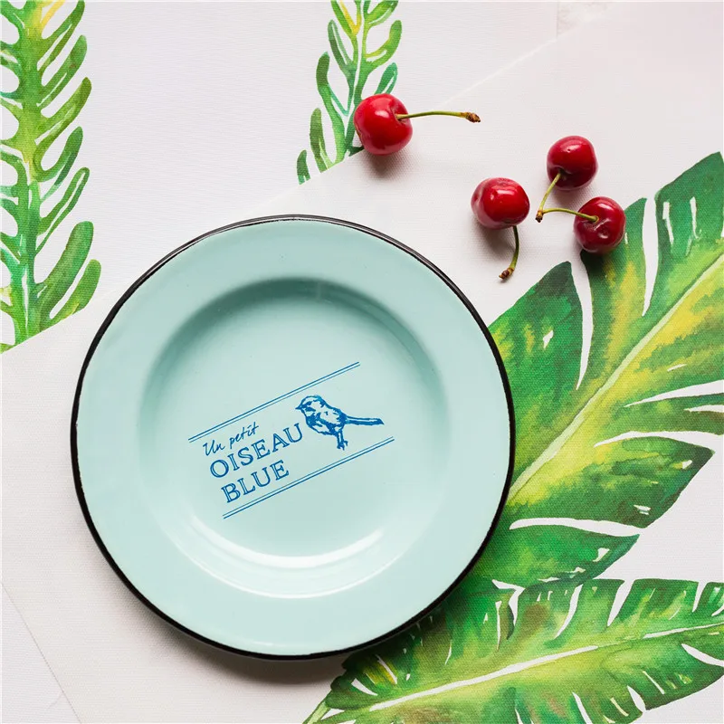 (3 шт./компл.) набор тарелок с эмалью тарелка рисунком птицы|plate dish|enamel platedish dishes |