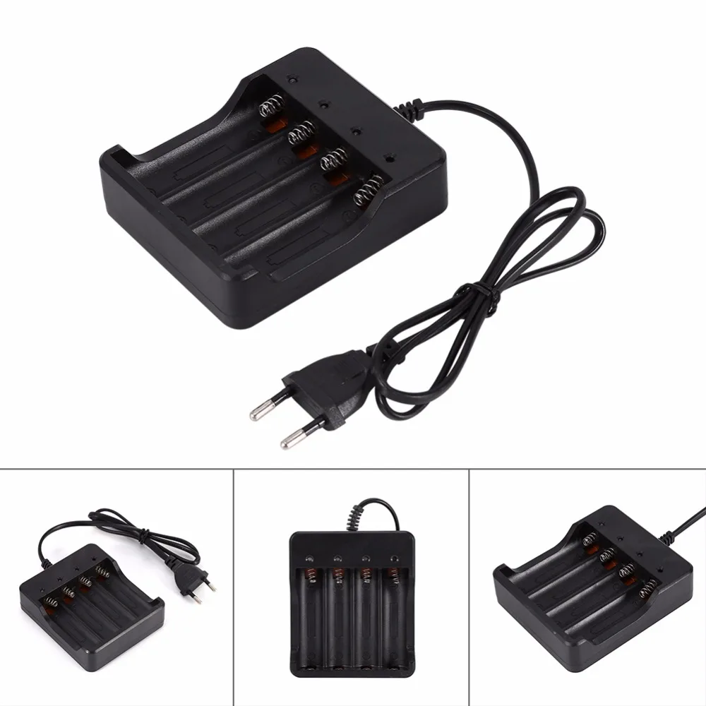 

18650 Battery Charger Black 4 Slots AC 110V 220V Dual For 18650 Charging 4.2V Rechargeable Lithium Battery