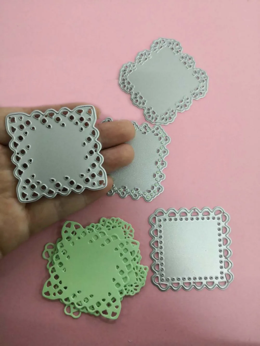 4 шт. мини Doily квадратная матрица на День святого Валентина 2019 металлическая резка