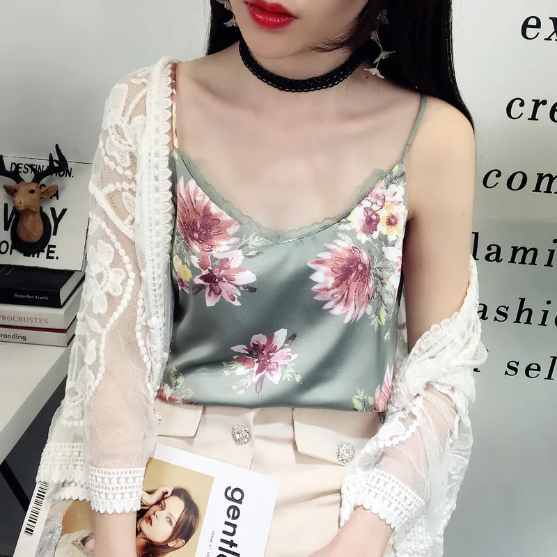 Женский шифоновый топ с цветочным принтом в стиле ретро|Топы| |